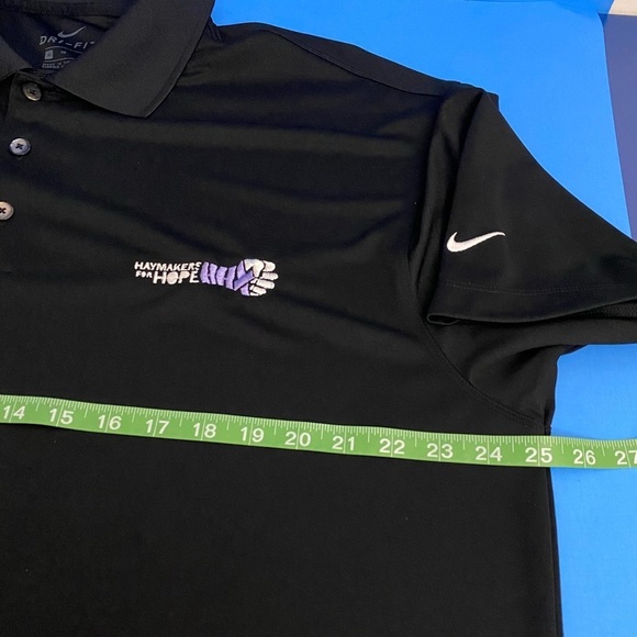 Nike Polo Shirt Mens XL Black Collared Dri-Fit Button Haymakers for hope - Picture 8 of 9